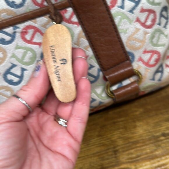 Etienne Aigner Handbag Women's Signature Brown Logo Shoulder Purse - Picture 9 of 15